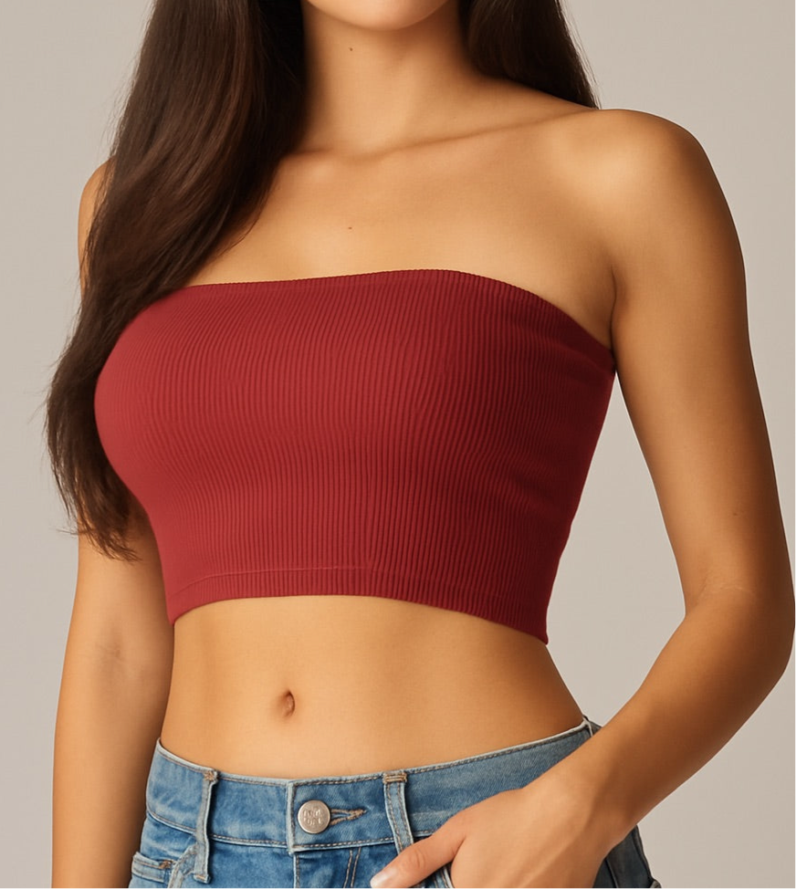 Stretchy Ribbed Seamless Tube Top