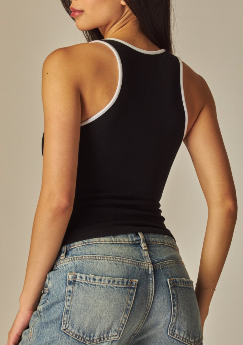 Seamless Contrast Binding Tank Top