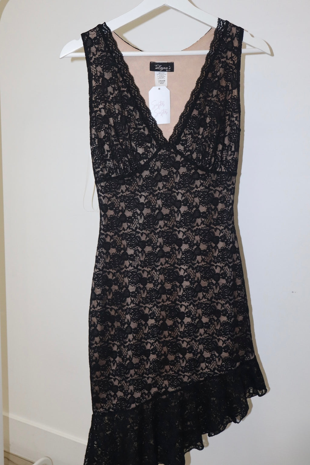 Lace V-Neck Midi Dress