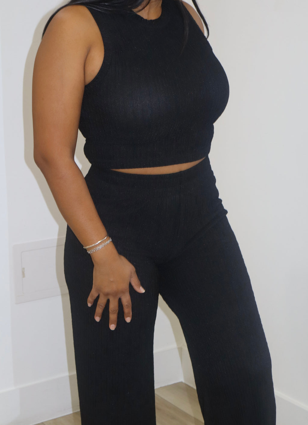 Crinkled Plisse 2pc Loungewear Set