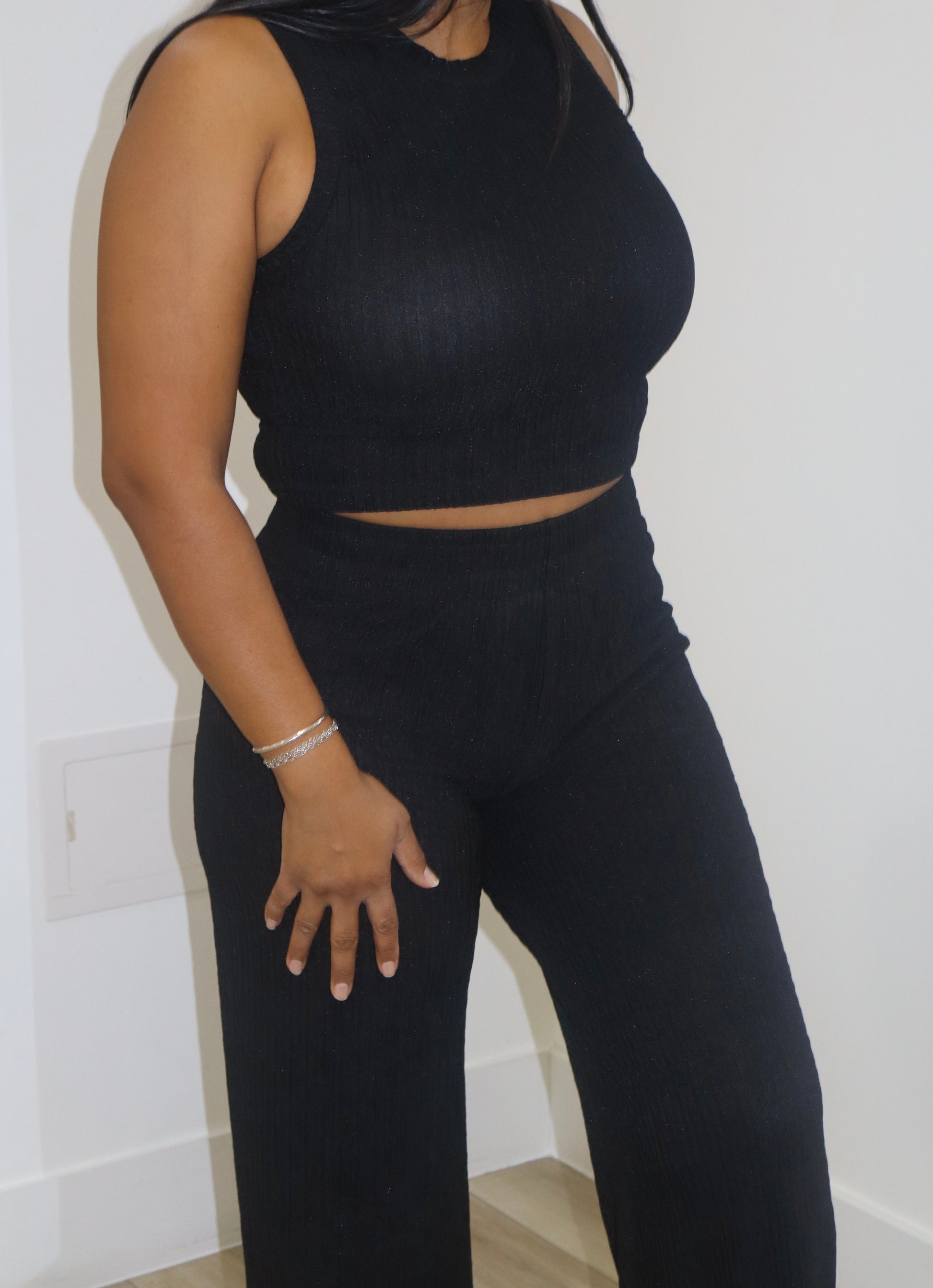 Crinkled Plisse 2pc Loungewear Set