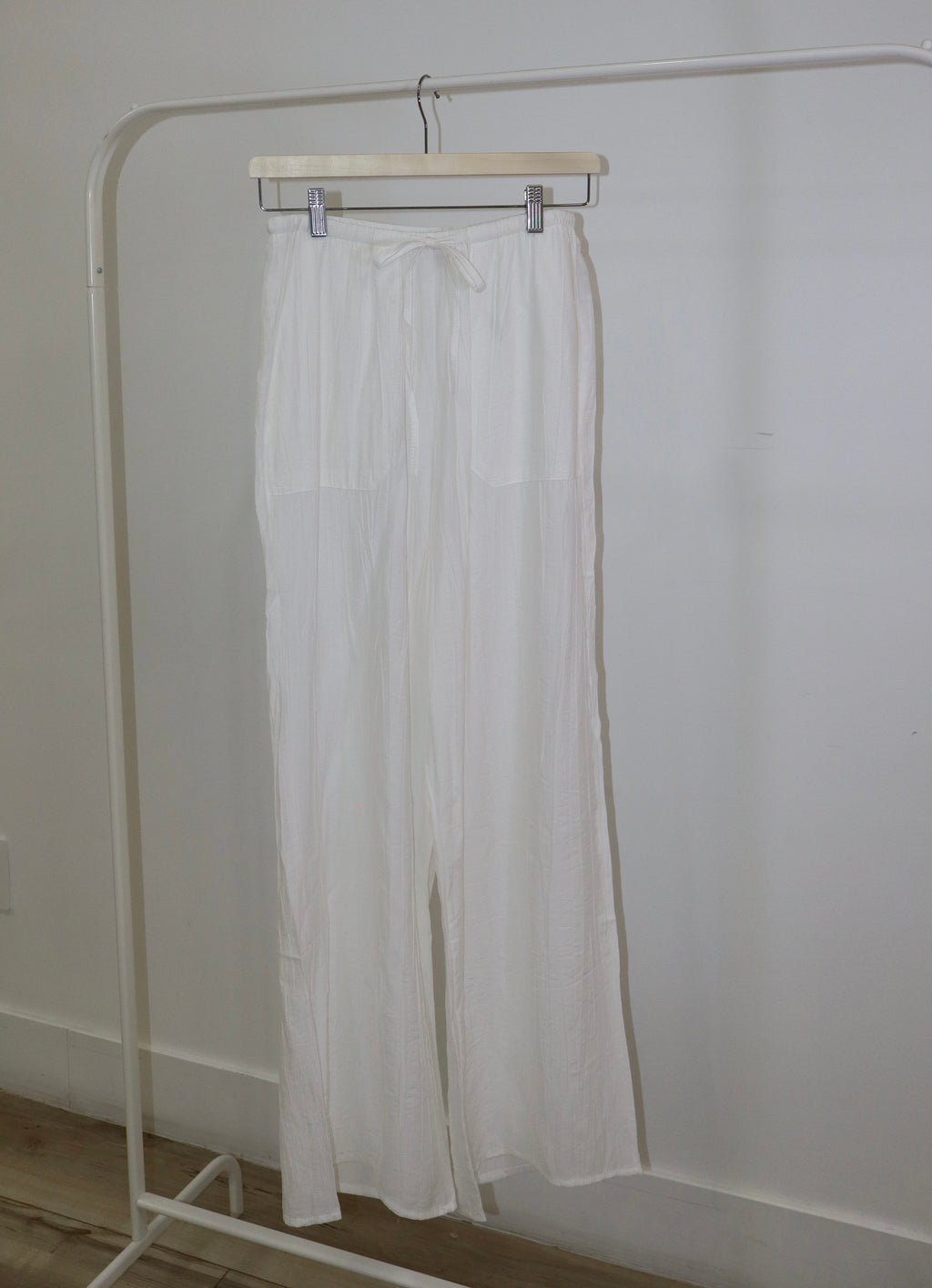 Linen Tie Waist Wide Leg Pant