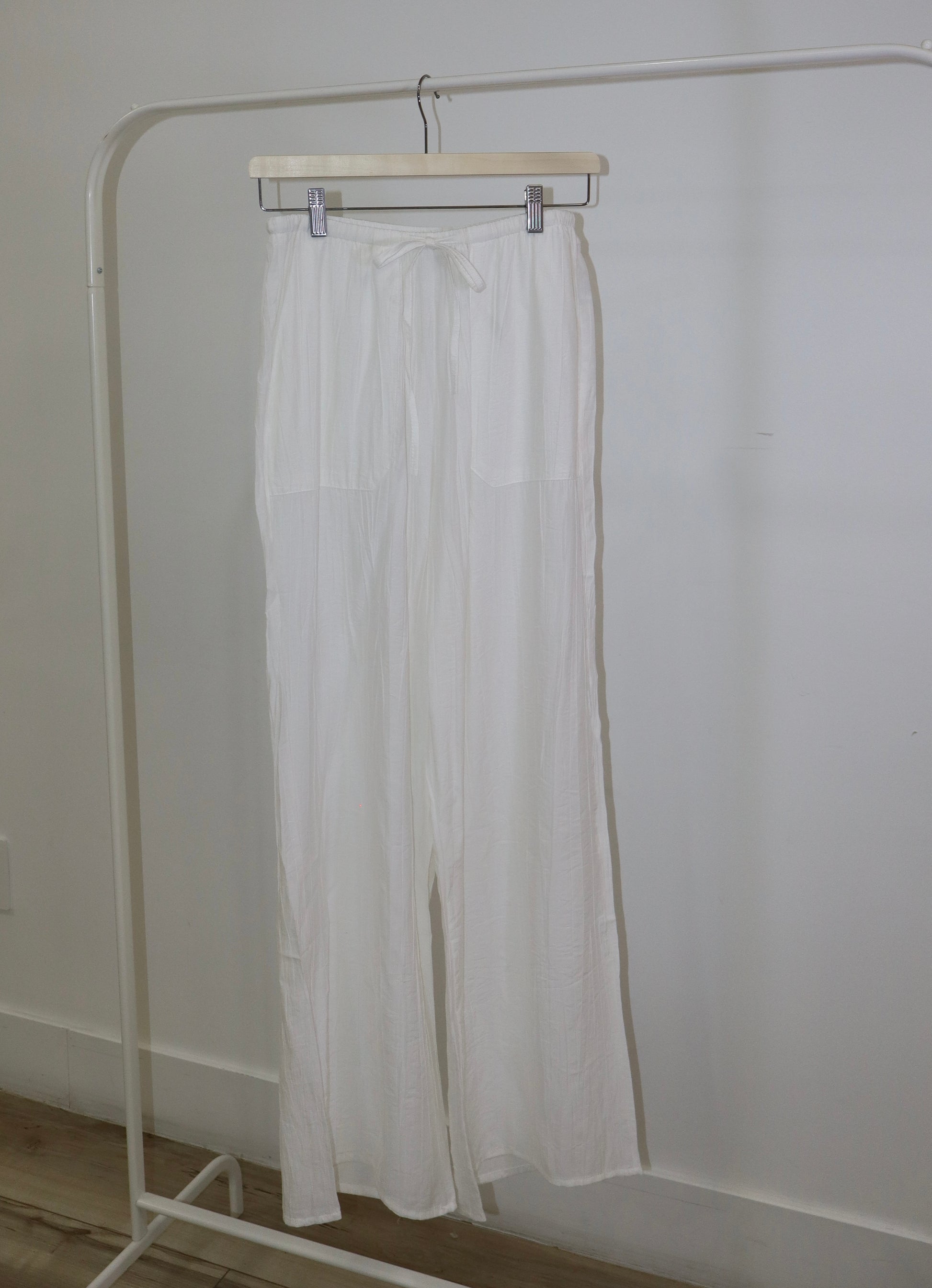 Linen Tie Waist Wide Leg Pant